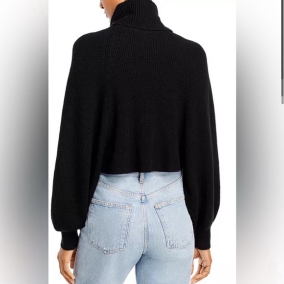 Alice and Olivia Noriko Two Way Cropped Turtleneck Sweater - Picture 2 of 10